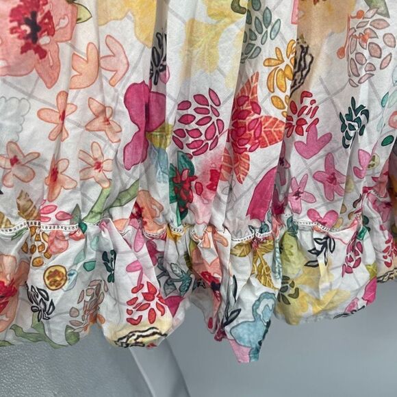 Khaadi Women's Multi-Color Floral Print Sleeveless Ruffles Hem Dress Size 10 - Picture 4 of 9